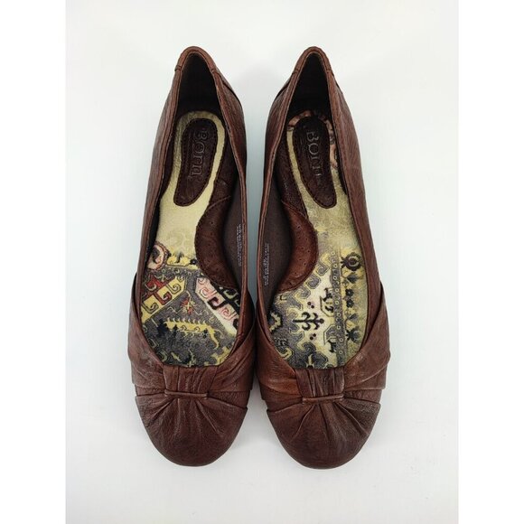 Born Women's Knot Adele Brown Leather Ballet Shoes Size 8 US - Picture 4 of 10